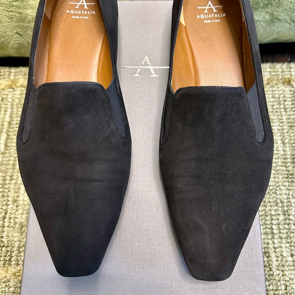 Aquatalia Women's Dark Suede Loafers